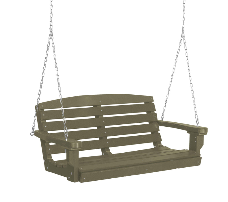 Wildridge Wildridge Classic 4 ft. Recycled Plastic Classic Porch Swing Olive Poly Porch Swing LCC-202-OL