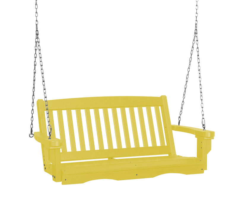 Wildridge Wildridge Classic 4 ft. Recycled Plastic Mission Porch Swing Lemon Yellow Poly Porch Swing LCC-205-LY