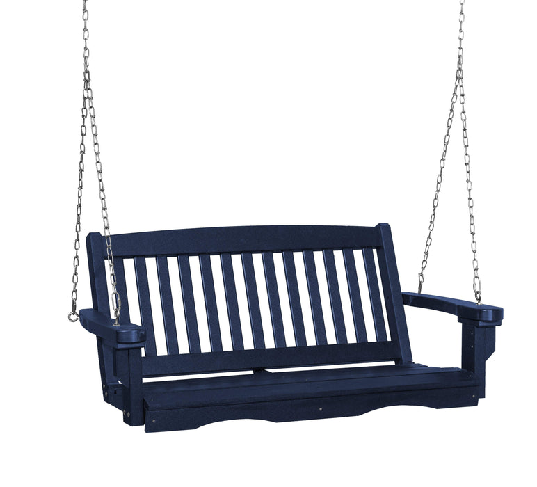 Wildridge Wildridge Classic 4 ft. Recycled Plastic Mission Porch Swing Patriot Blue Poly Porch Swing LCC-205-PAB