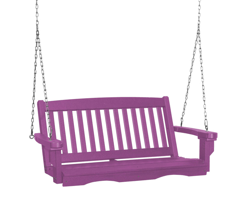 Wildridge Wildridge Classic 4 ft. Recycled Plastic Mission Porch Swing Purple Poly Porch Swing LCC-205-PU