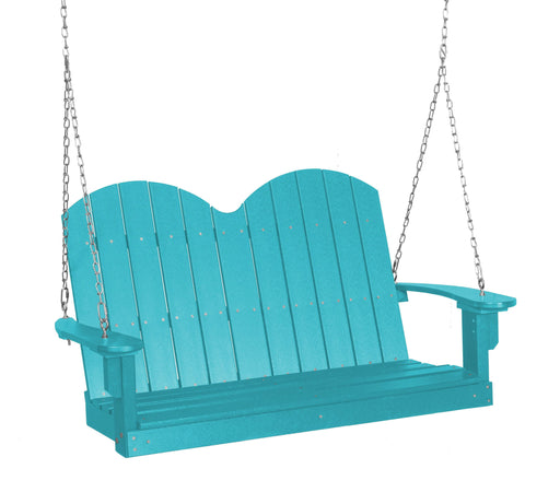 Wildridge Wildridge Classic 4 ft. Recycled Plastic Savannah Porch Swing Aruba Blue Poly Porch Swing LCC-203-AB