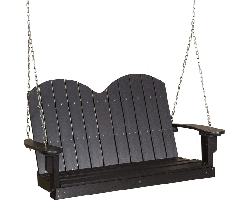 Wildridge Wildridge Classic 4 ft. Recycled Plastic Savannah Porch Swing Black Poly Porch Swing LCC-203-B