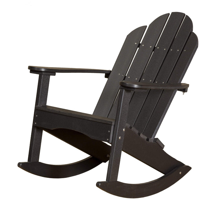 Wildridge Wildridge Classic Recycled Plastic Adirondack Rocker Black Rocking Chair LCC-215-B