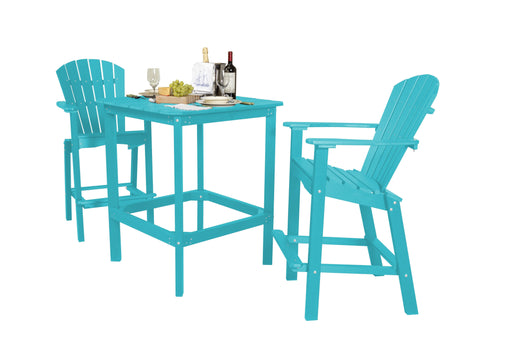 Wildridge Wildridge Classic Recycled Plastic High Dining Set Aruba Blue Dining Sets LCC-286-AB