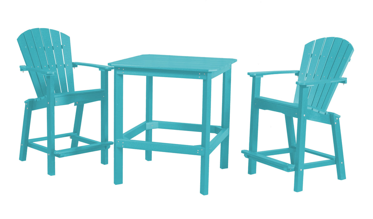 Wildridge Wildridge Classic Recycled Plastic High Dining Set Aruba Blue Dining Sets LCC-288-AB