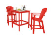 Wildridge Wildridge Classic Recycled Plastic High Dining Set Bright Red Dining Sets LCC-286-BR