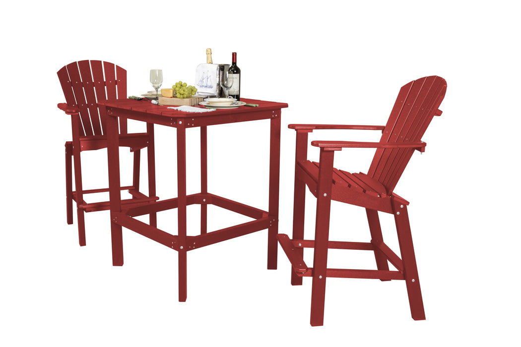 Wildridge Wildridge Classic Recycled Plastic High Dining Set Cardinal Red Dining Sets LCC-286-CR