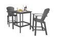 Wildridge Wildridge Classic Recycled Plastic High Dining Set Dark Gray Dining Sets LCC-286-DG