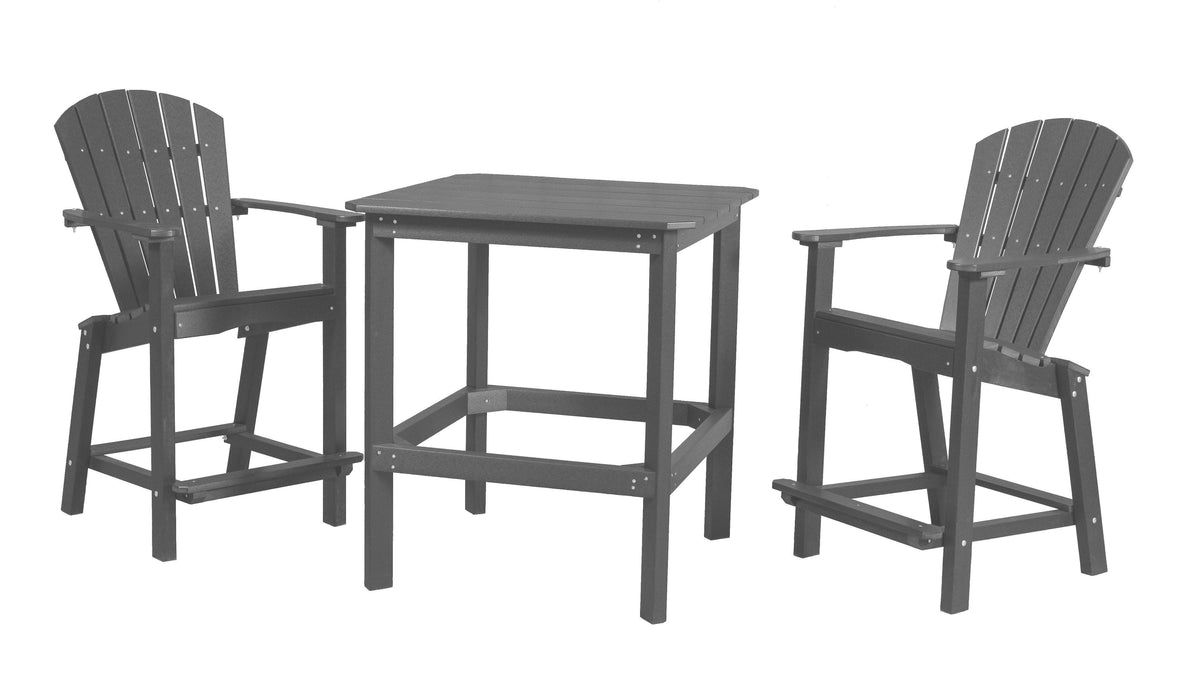 Wildridge Wildridge Classic Recycled Plastic High Dining Set Dark Gray Dining Sets LCC-288-DG