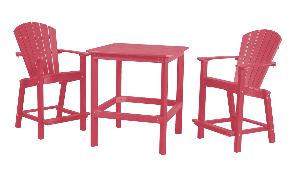 Wildridge Wildridge Classic Recycled Plastic High Dining Set Dark Pink Dining Sets LCC-288-DP