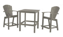 Wildridge Wildridge Classic Recycled Plastic High Dining Set Light Gray Dining Sets LCC-288-LG