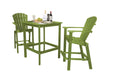 Wildridge Wildridge Classic Recycled Plastic High Dining Set Lime Green Dining Sets LCC-286-LG