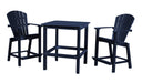 Wildridge Wildridge Classic Recycled Plastic High Dining Set Patriot Blue Dining Sets LCC-288-PAB