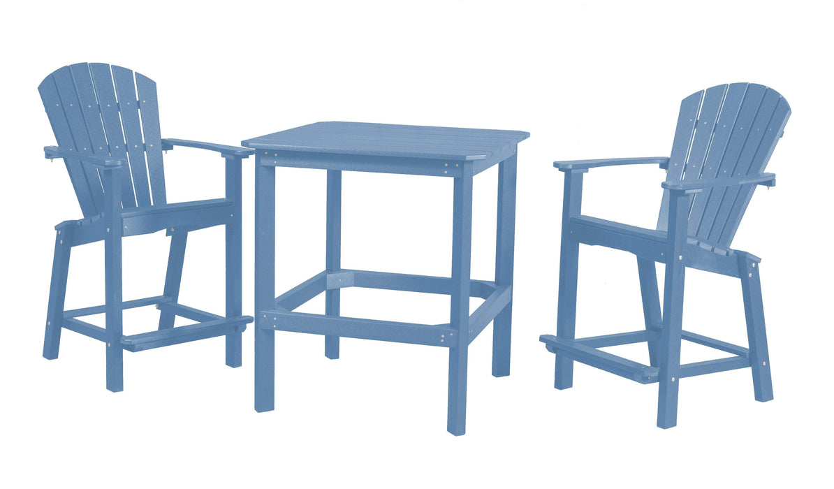 Wildridge Wildridge Classic Recycled Plastic High Dining Set Powder Blue Dining Sets LCC-288-POB