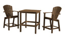 Wildridge Wildridge Classic Recycled Plastic High Dining Set Tudor Brown Dining Sets LCC-288-TG