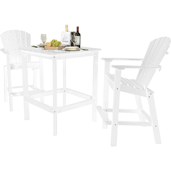 Wildridge Dining Sets White Wildridge Classic Recycled Plastic High Dining Set LCC-288-WH