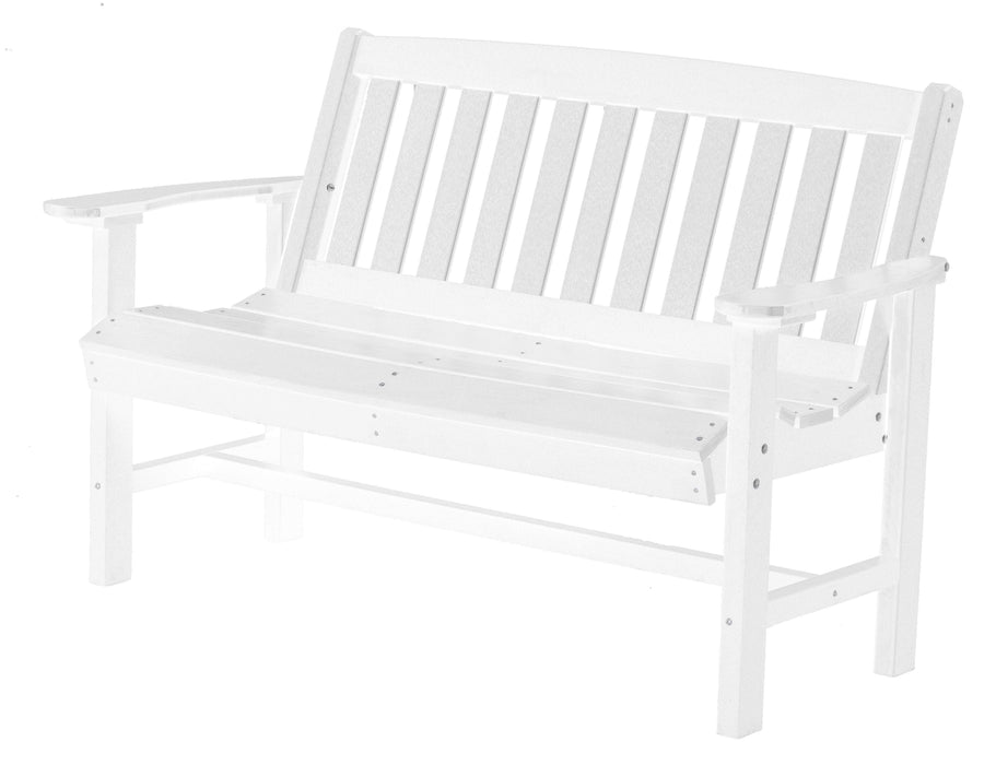 Wildridge Wildridge Classic Recycled Plastic Mission Bench White Outdoor Bench LCC-225-WH