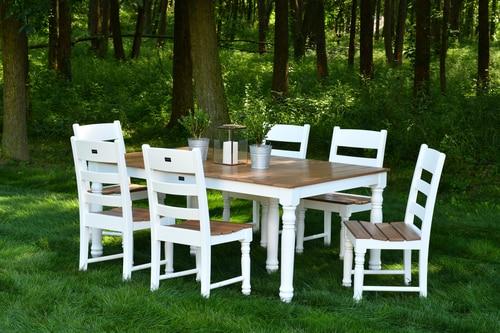 Wildridge Wildridge Farm House 72 Dining Table Set With 6 Dining Chairs Weatherwood on Tudor Brown Dining Table LCC-588-WWB