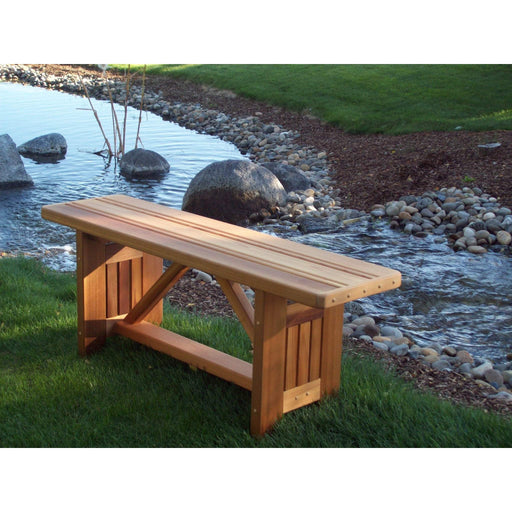 Wood Country Wood Country Cabbage Hill 4ft. Red Cedar Bench Cedar Stain + $10.00 Outdoor Bench WCCRCB