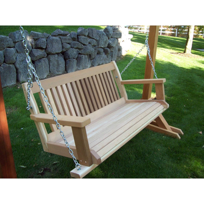 Wood Country Wood Country Cabbage Hill 5ft Red Cedar Porch Swing Unstained Porch Swing CBH5'-1