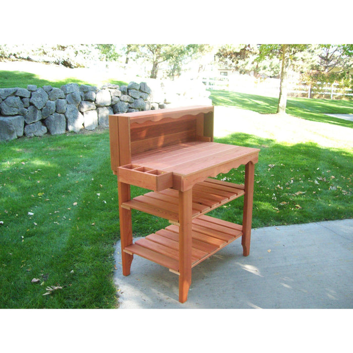 Wood Country Wood Country Deluxe Potting Bench Redwash + $29.00 Potting Bench WCDPBR